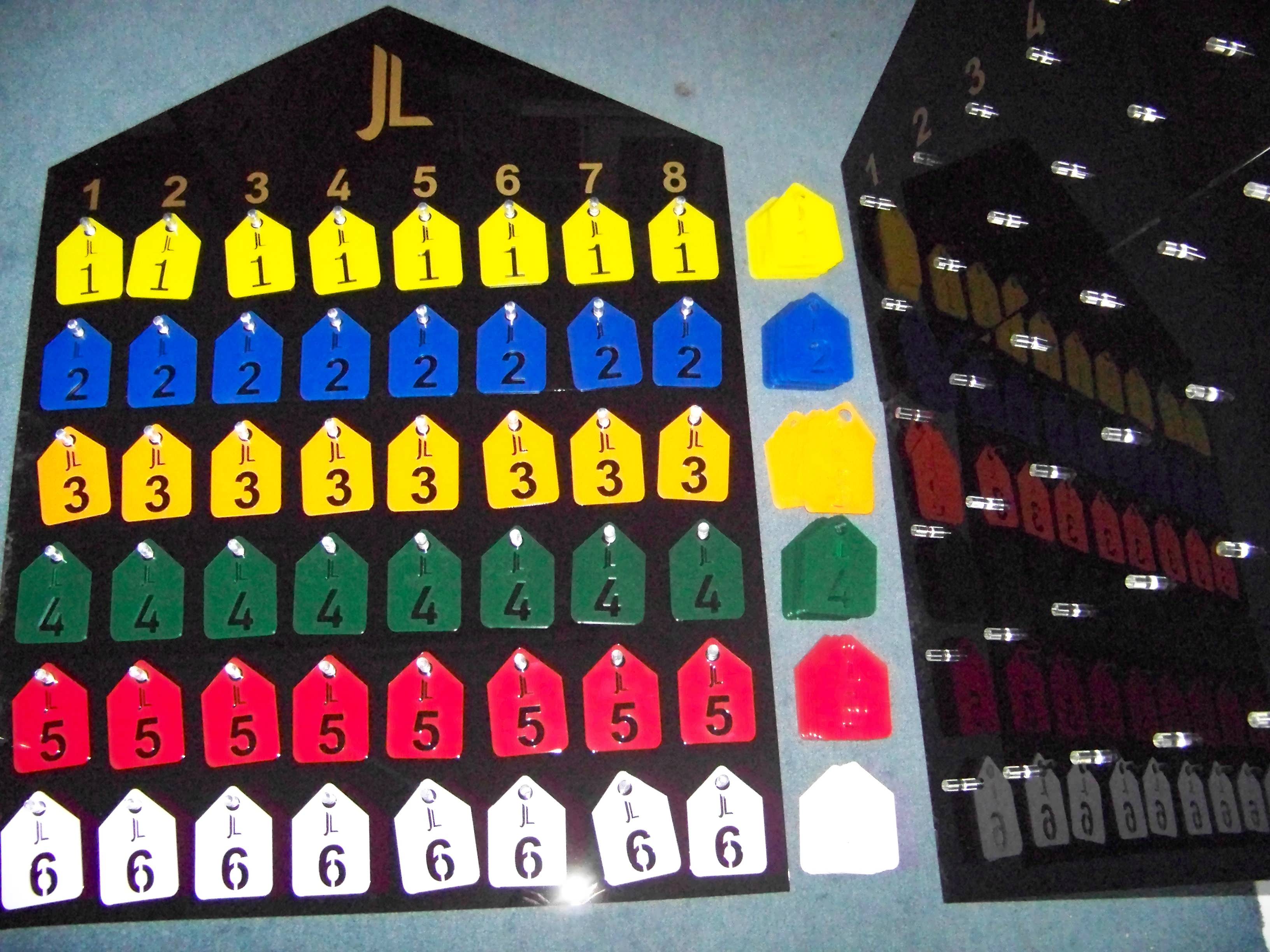 numbered plastic discs