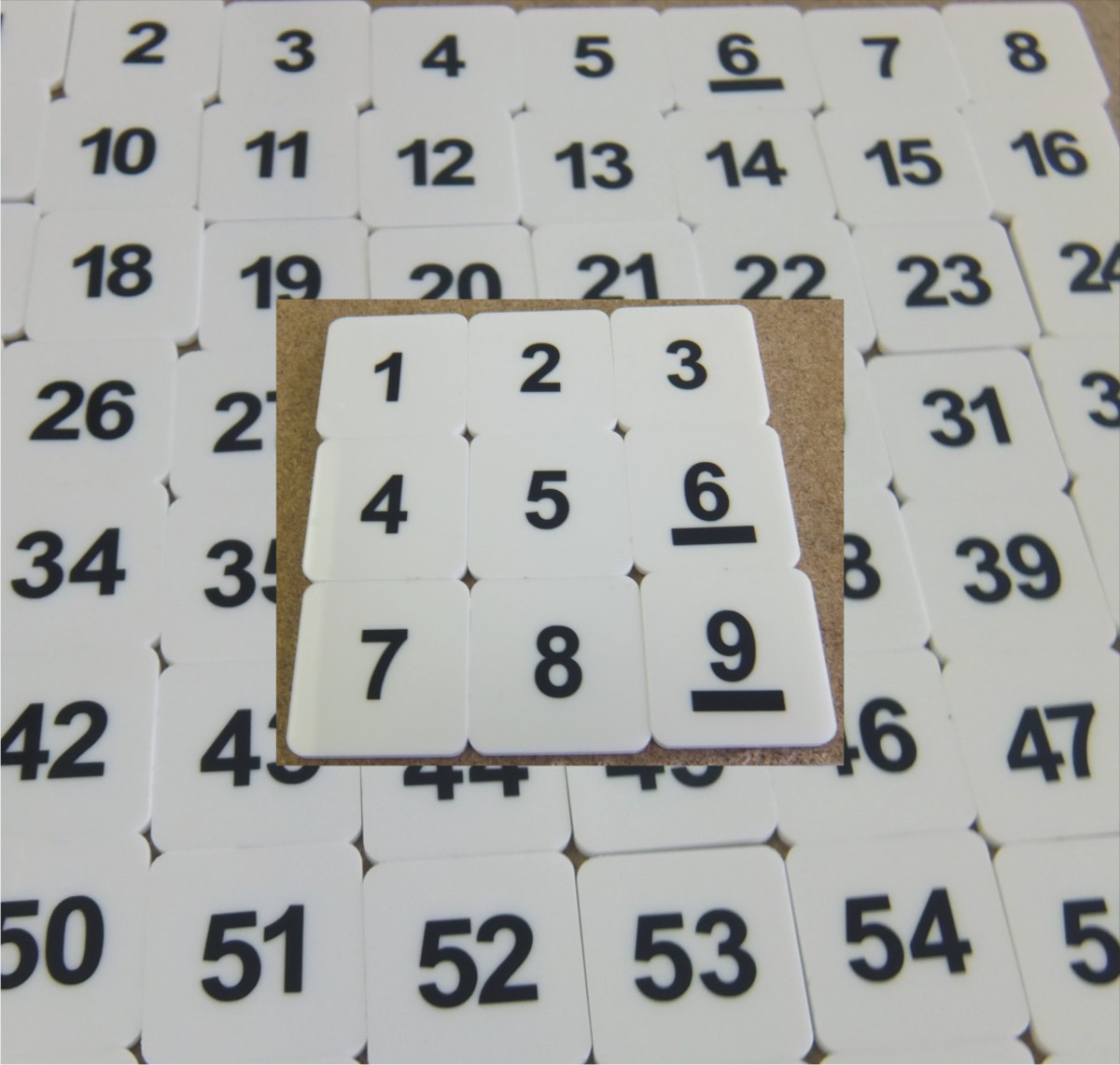 numbered plastic discs