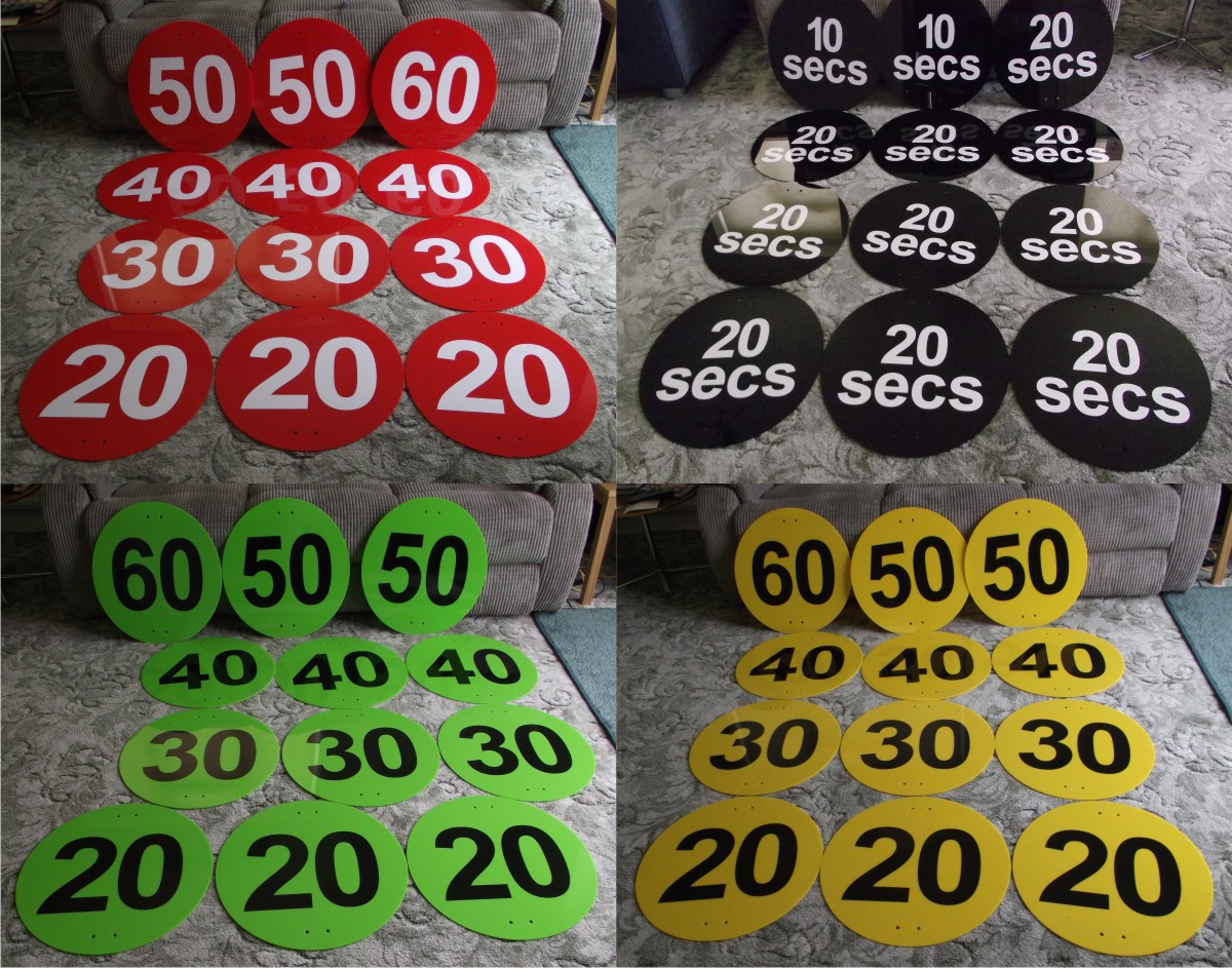 numbered plastic discs