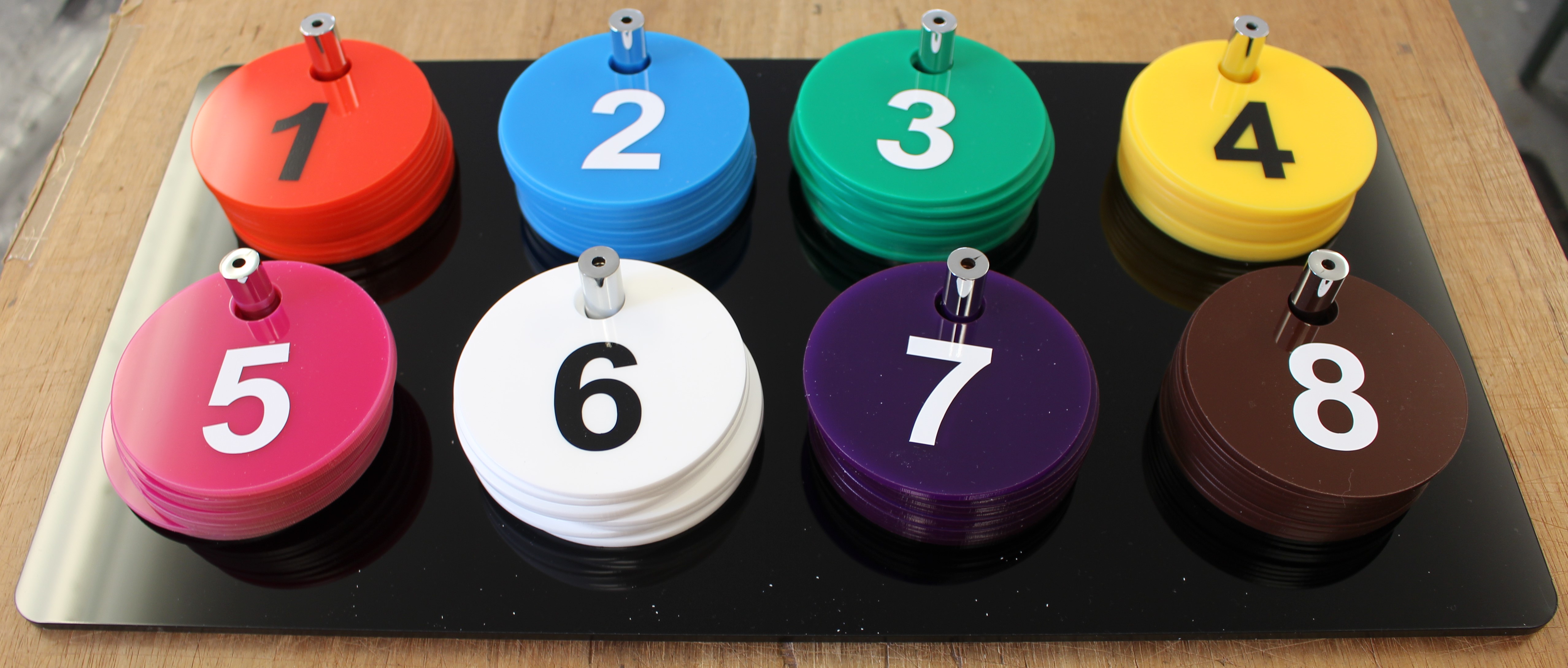 numbered plastic discs
